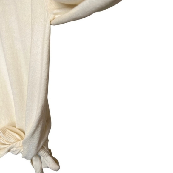 Vince | Cream Tie-Front Oversized Sweater 100% Cotton Sz Small - Picture 3 of 4
